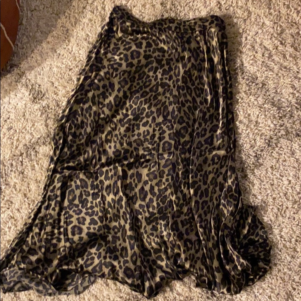 Cheetah silk maxi skirt